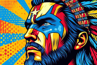make a amazing vector pop art wpap art for you