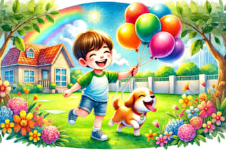 draw children storybook kids book 3d watercolor comic