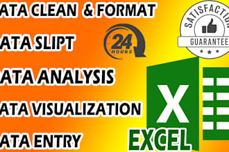 clean, format, merge, split, analysis visualize excel data