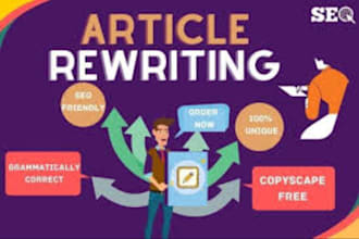 write, rewrite, paraphrase, articles and web content