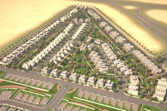 do 3d masterplan design, site plan, landscape, map, community, neighborhood plan