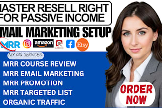 promote master resell right courses with email marketing, campaign,sales funnel