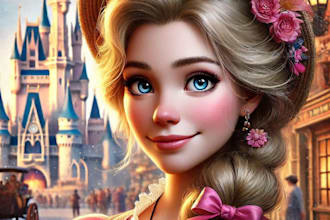 make a  disney cartoon portrait art for you
