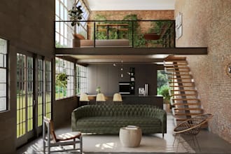 redesign 3d minimalist interior layout livingroom room decor d5 kitchen render