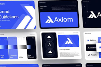 design full branding kit, brand guidelines, logo and brand style guide identity