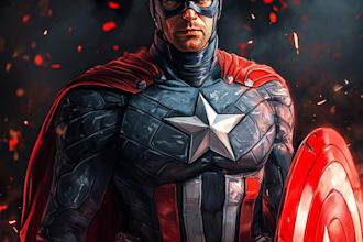 design your realistic superhero cartoonportrait