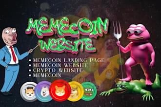 meme coin landing page meme coin crypto website memecoin token presale website