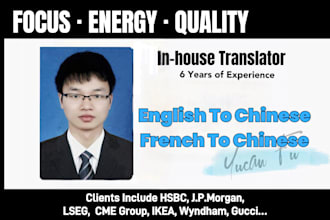 provide financial translation services from english to chinese