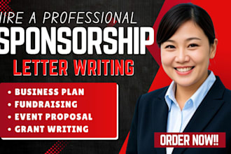 write sponsorship proposal, grant writing fundraising letter, business plan