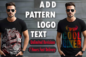 add pattern , logo and text to your t shirt or image