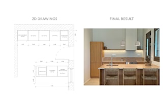 custom kitchen, wardrobe, or bathroom designs and 3d visuals