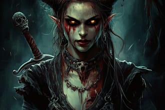 do scary horror creature and fantasy character concept art