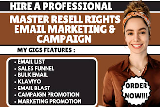 promote master resell right courses with email marketing, campaign, sales funnel