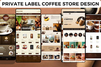 design private label coffee website coffee store coffee shopify store