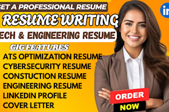 write a engineering tech, software engineer resume writing and cover letter
