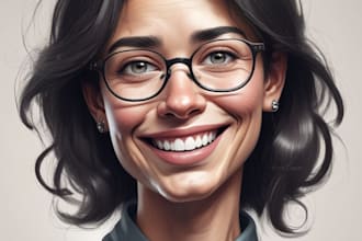 draw digital caricature portraits from photos