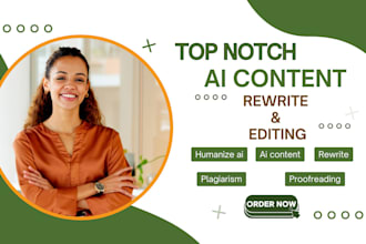 proofread and humanize ai content and check plagiarism, book editing