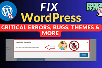 fix wordpress critical errors, bugs, issues, themes, plugins