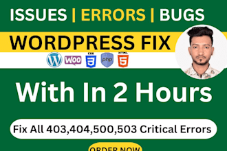 do fix wordpress website issues and bugs