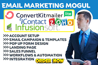 setup zoho email automation bitrix24 mailerlite convertkit icontact infusionsoft