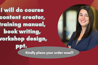 do course content creator, training manual, book writing, workshop design, ppt