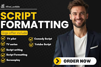 do script editing, formatting script, proofreading movie script screenplay