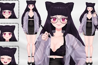 design custom anime vtuber live2d model pngtuber vtuber character live2d