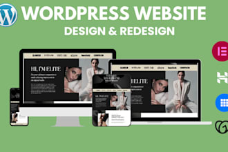 design wordpress website on godaddy bluehost hostinger elementor pro
