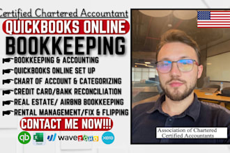 set up quickbooks online bookkeeping, reconciliation ecommerce real estate wave