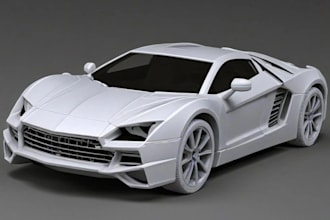 do 3d car modeling, 3d car design, gta v, fivem, for 3d print