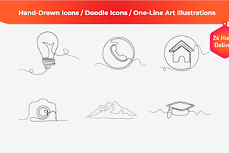 custom vector design hand draw icon sets and illustrations for apps or websites
