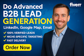 do advanced b2b linkedin, google map, targeted email leads generation