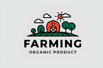 design family farm producing crops logo