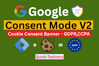 setup cookie consent v2 banner, google ads consent mode v2 or ga4 with GTM