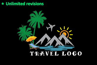 do outdoor, mountain, hiking, travel and beach logo with unlimited revisions
