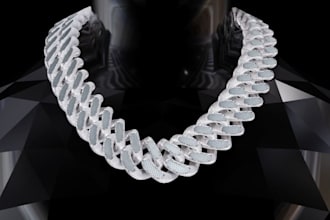 custom 3d jewelry design, fashion necklace, gta 5,cad model, realistic rendering