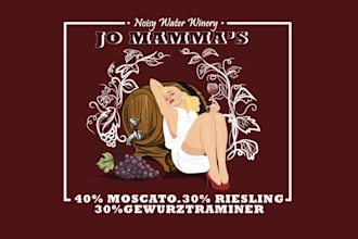 design international award winning wine label logo