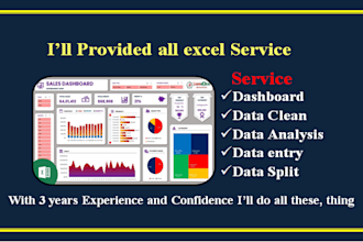 create excel dashboard, pivot table, data clean and analysis