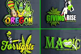 design cannabis, weed mascot or cartoon illustration logo