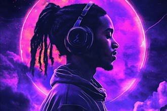 draw a music album cover design or mixtape cover art