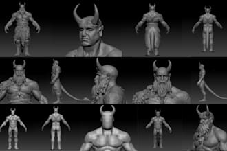 do realistic 3d models for printing, 3d characters, 3d animation, sculpture stl