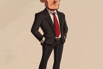 make a political caricature and cartoon art