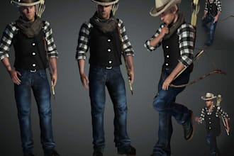 do awesome 3d character modeling and rigging