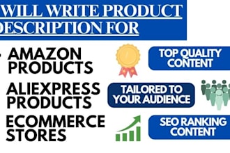 write amazon, aliexpress, shopify product description and listing that sells