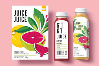 design juice beverage energy drink coffee label design
