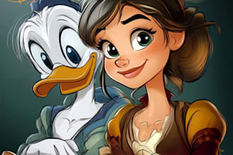 draw your portrait or your character in disney style