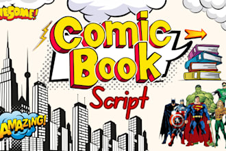 write comic book script manga script graphic novels children book script writing