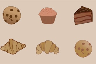 design flat vector icons and mini illustrations