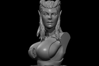 3d nsfw head bust,modelling 3d female statue,print collectible stl file,zbrush