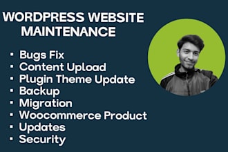 do wordpress website maintenance ,website backup, website bugs